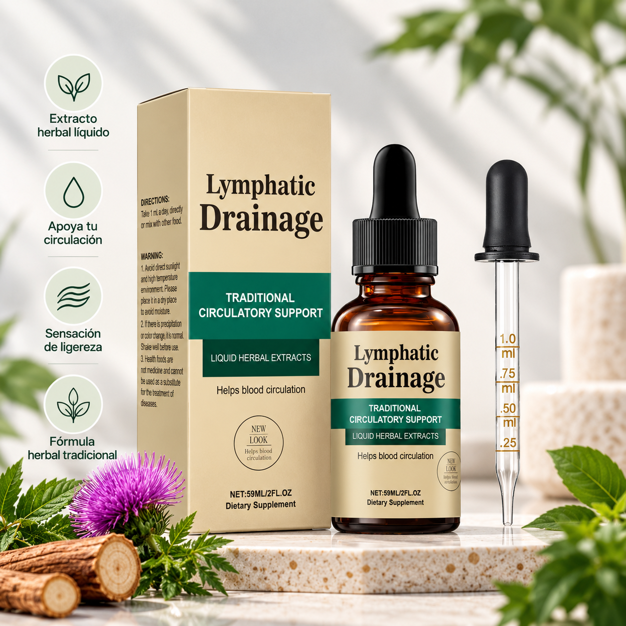 Gotas de Drenaje Linfático con gotero dosificador de 1 ml