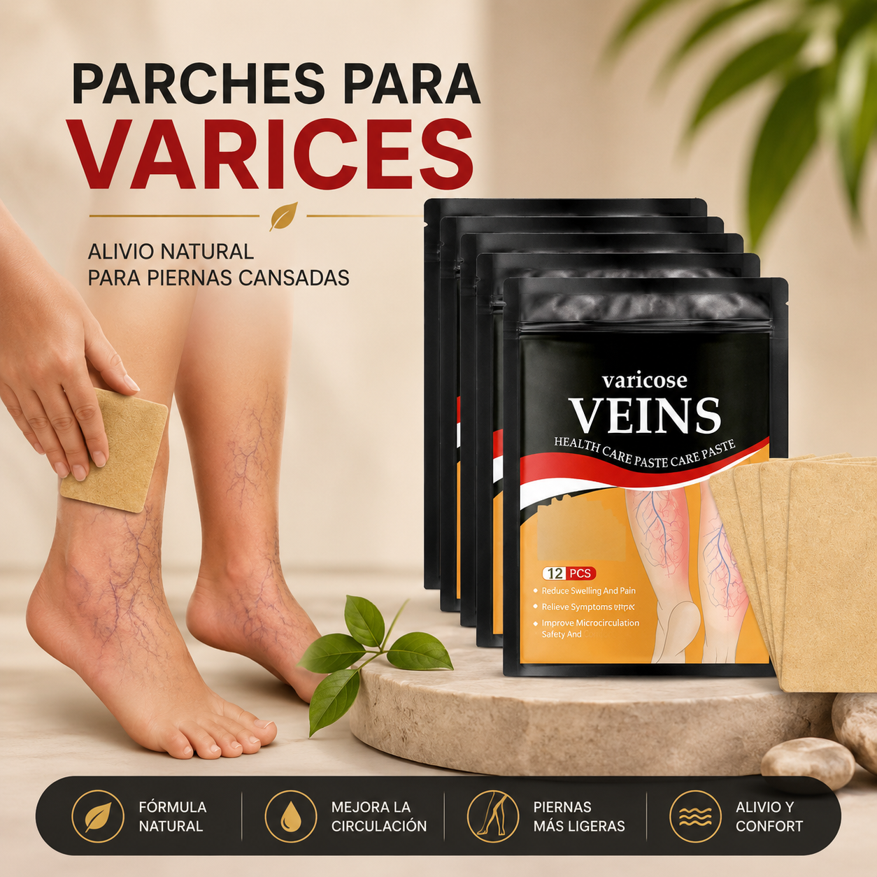 Parches para Várices | Alivio y Bienestar para Piernas Cansadas 🦵