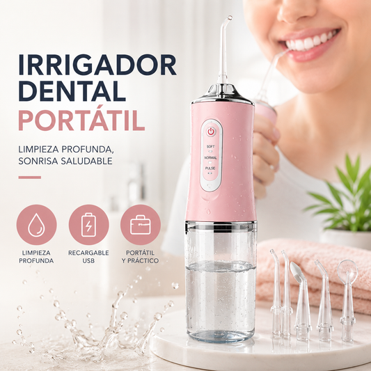 Irrigador Dental Portátil Recargable | Limpieza Bucal Profunda ✨